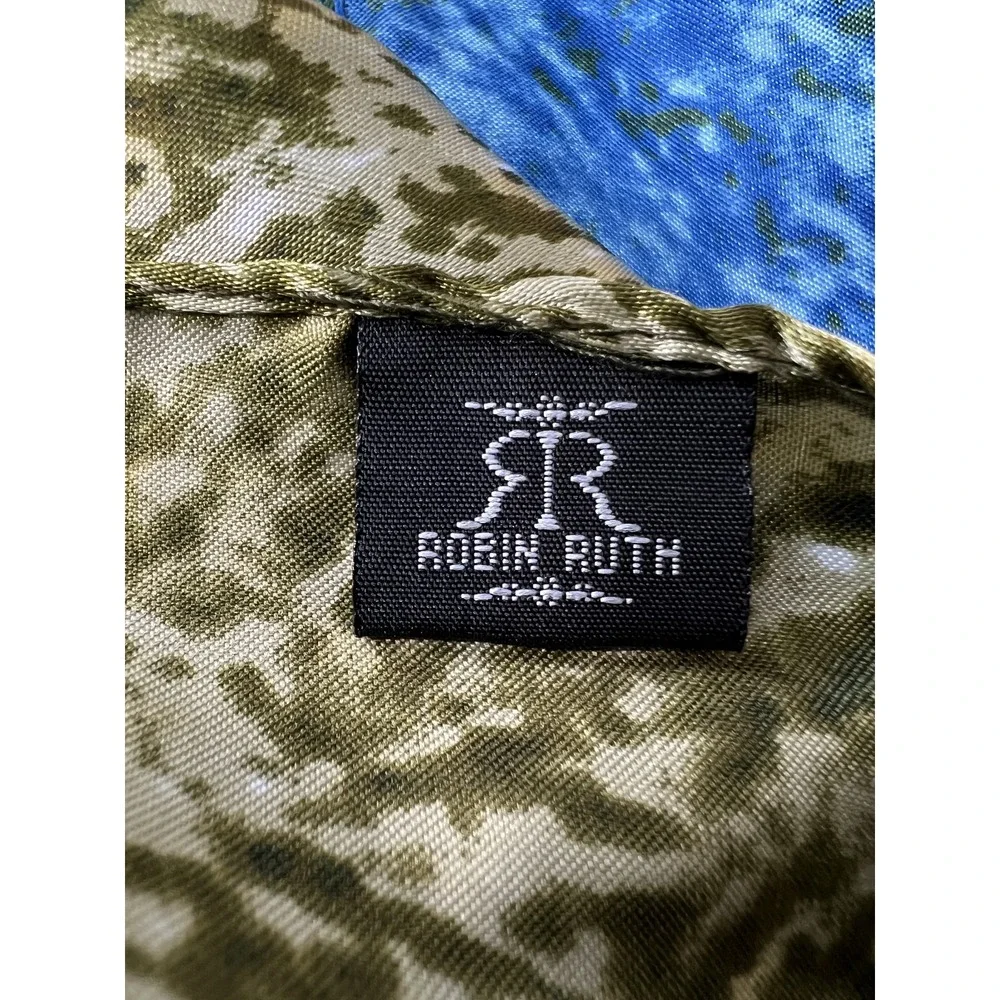Robin Ruth Scarf  Multicolor Impressionist‎ Landscape Art to Wear Print Silky